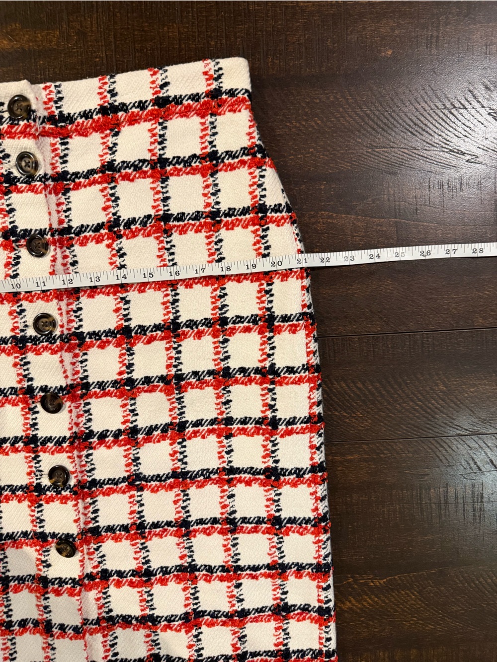 Ann Taylor Red, Black and White Tweed Pencil Skirt - Picture 5 of 9
